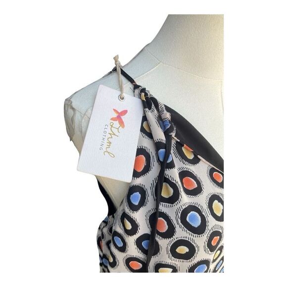 THML Multicolor Circles Sleeveless Blouse Size Small NWT - Picture 3 of 5